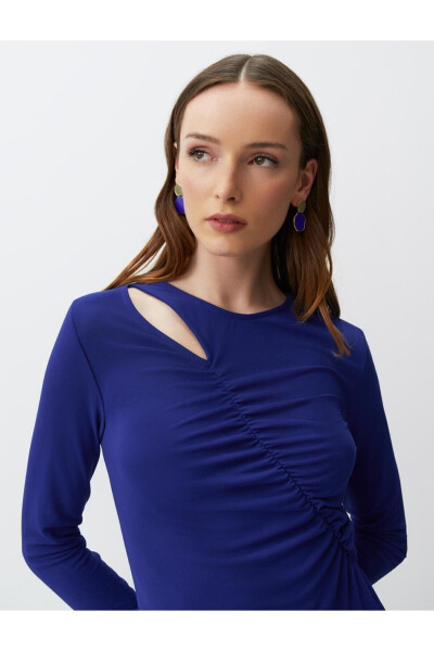 Cobalt Long Sleeve Window Detail Midi Dress - 22