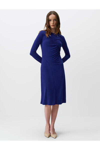 Cobalt Long Sleeve Window Detail Midi Dress - 25