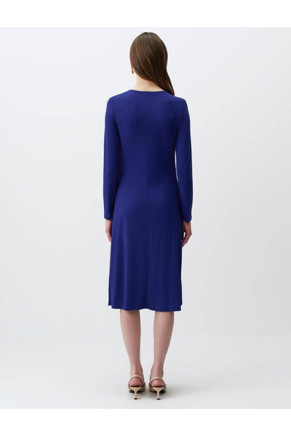 Cobalt Long Sleeve Window Detail Midi Dress - 26