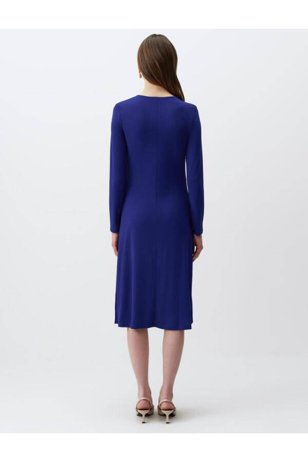 Cobalt Long Sleeve Window Detail Midi Dress - 34