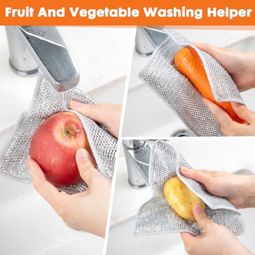 COBETE Non Scratch Wire Dishcloth,Double-Layer Wire Dishwashing Rags for Wet and Dry,Wire Miracle Cleaning Towels and Dish Cloths Multipurpose for Washing Dishes,Cookware, Sinks,Stove Tops,Pack of 6 - 5
