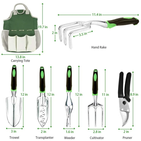 COCOBELA 111Pcs Garden Tools Set Succulent Tools Set, Heavy Duty Aluminum Manual Garden Kit Outdoor Gardening Gifts Tools for Men Women - COCOBELA (1)