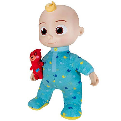 CoComelon Musical JJ Plush Doll - Press Tummy to Sing Bedtime Song Clips - Includes Feature and Small Pillow Plush Teddy Bears - 3