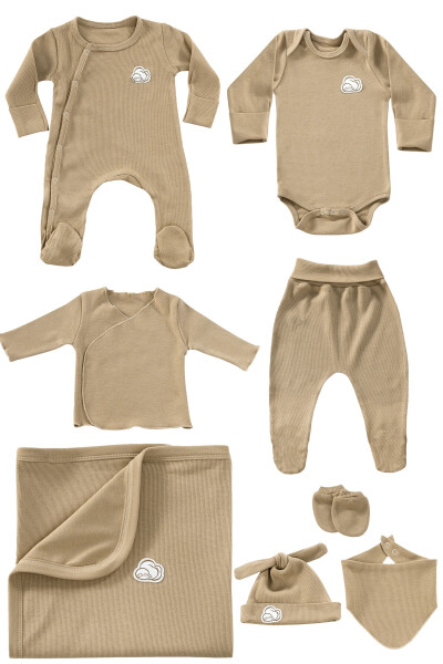 Coconut Unisex 8 Piece Hospital Discharge Set Organic Cotton Newborn Set - 17