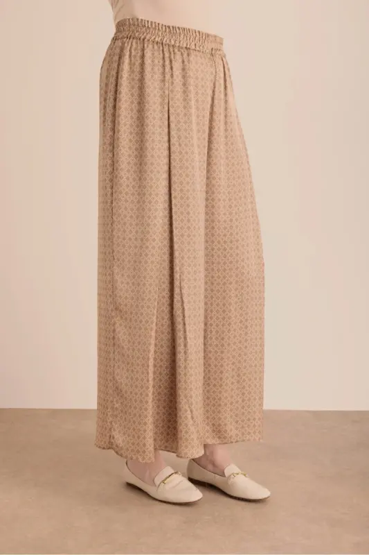 Cocoon Pattern Detailed Wide Leg Trousers - 6