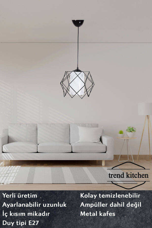 Cocoon White Glass Single Kitchen, Hallway, Corridor Pendant Light - 9