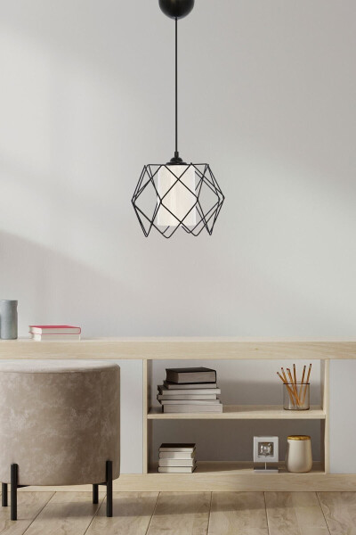 Cocoon White Glass Single Kitchen, Hallway, Corridor Pendant Light - 10