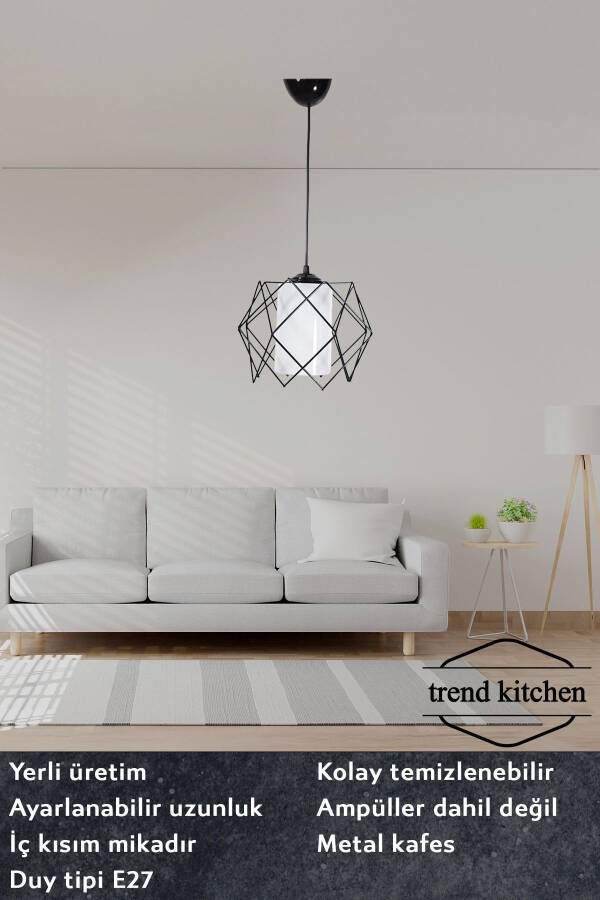 Cocoon White Glass Single Kitchen, Hallway, Corridor Pendant Light - 6