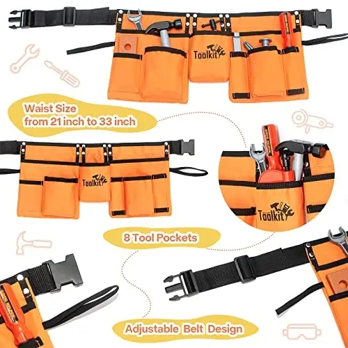 Kids Tool Set-Zealous Pretend Construction Toy with Kids Tool Belt, Toddler Tool Set with Angle Grinder Toys & Circular Saw, Child Play Tool Set for Boys Girls Ages 3,4,5,6,7 Years Old - KIDS (1)