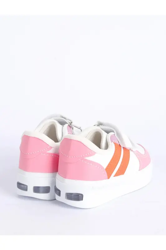 Çocuk Anatomik Taban Günlük Spor Ayakkabı ışıklı sneaker - Beyazazapembeışıklı - 1