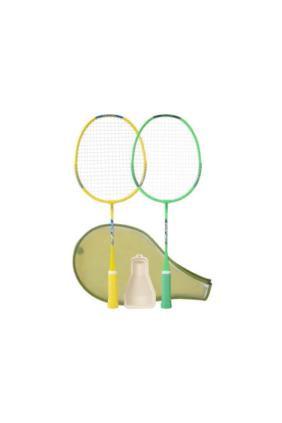 Perfly Çocuk Badminton Raket Seti - BR 130 - Yeşil / Sarı - 33