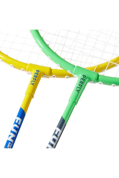 Perfly Çocuk Badminton Raket Seti - BR 130 - Yeşil / Sarı - 19