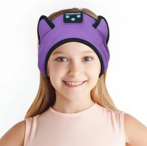 KIDSBAND Kids Bluetooth Headphones, Sleep Headband [Wireless & Wired Playback 2in1] Foldable Headphones for School/Travel/Tablet/Sleep - 1