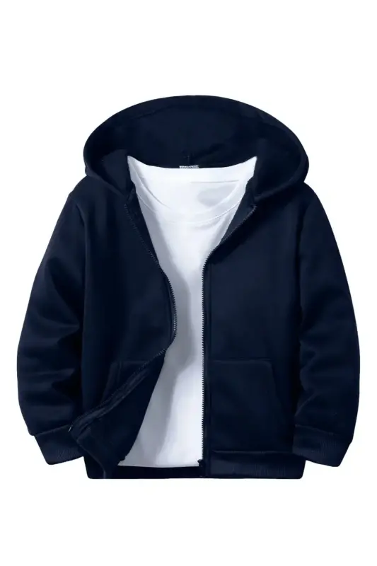 Çocuk Baskısız Fermuarlı Hırka/Ceket-Lacivert - NPLSTORE
