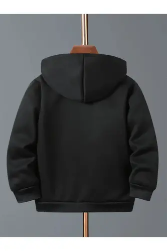 Çocuk Baskısız Fermuarlı Hırka/Ceket-Siyah - NPLSTORE (1)