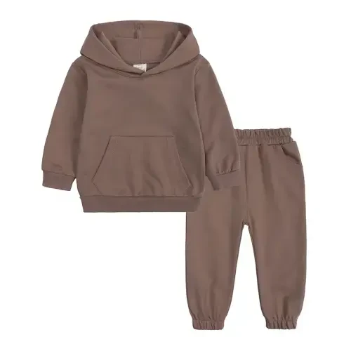 2 Piece Outfits Set Hoodie Long pant for Child Toddler Kid's Tracksuits 2 Piece Hoodie Tracksuit Set Activewear Solid Sweatshirt Sweatpant Sports Set For Boys Girls Sweatsuit on Clearance- - EGZMBLL (1)