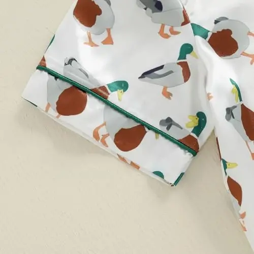 Kids Baby Girl Boy Satin Pajamas Set Short sleeve Button Down Shirt And Shorts Pjs Summer Sleepwear Nightwear - 5