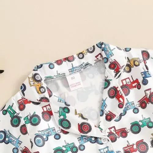 Kids Baby Girl Boy Satin Pajamas Set Short sleeve Button Down Shirt And Shorts Pjs Summer Sleepwear Nightwear - 4