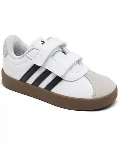 Toddler Kids VL Court 3.0 Fastening Strap Casual Sneakers from Finish Line - White, Black - 1