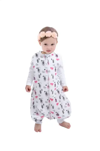 Çocuk Bebek Yazlık Baharlık Uyku Tulumu Oeko-tex Sertifikalı Müslin 0,5 Tog - Açık pembe - 5