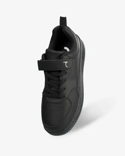 Çocuk deri spor ayakkabı - BLACK - 3