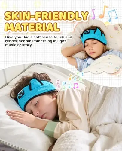 KIDSBAND Kids Headphones, Toddler/Baby Bluetooth Headband, Wireless Sleep Headphones for Kids with Wired Playback 3.5 MM Jack for Teens/Boys/Girls/School/Kindle/Airplane Travel/Plane/Tablet - KIDSBAND (1)