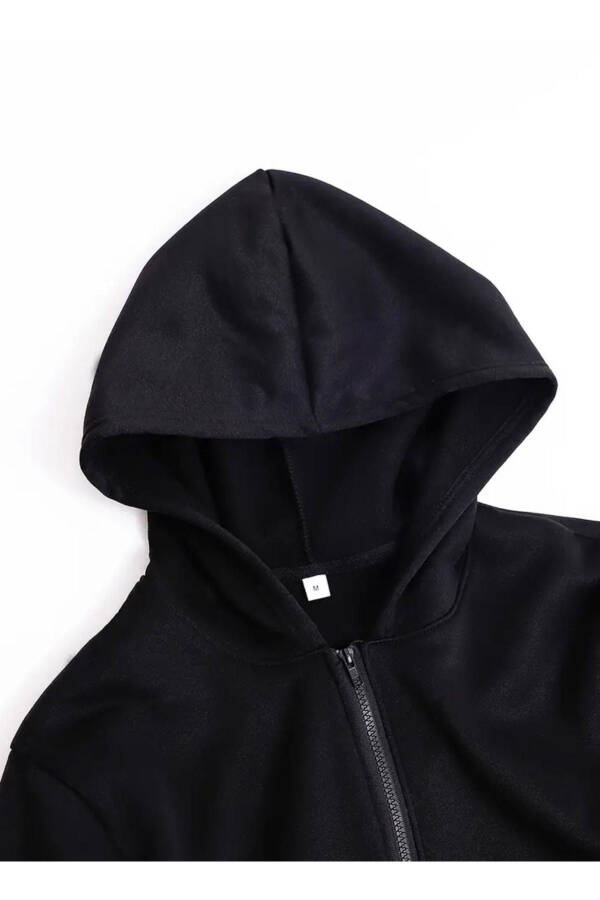 Çocuk Kapşonlu Erkek-kız Newyork Baskılı Siyah Fermuarlı Hırka-mdl3 - 10