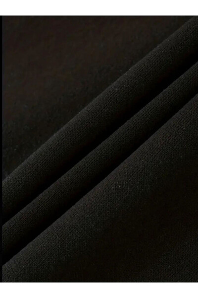 Çocuk Kapşonlu Erkek-Kız Baskılı siyah gri Fermuarlı Hırka-mdl5 - 14