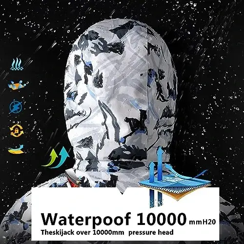 Kid's Ski Jacket Winter Waterproof Coat girls boys Fleece Snowboarding Jackets with Detachable Hood - 3