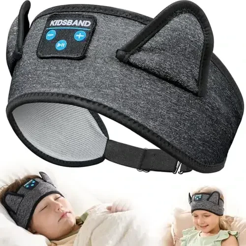 Kids Headphones, Bluetooth Headphones Adjustable Headband for Kids, Wireless and Wired Playback 3.5 MM Jack for School, Kids Headset for Girls Boys, Kindle Tablet Cellphones Airplane Travel Sleep - 1