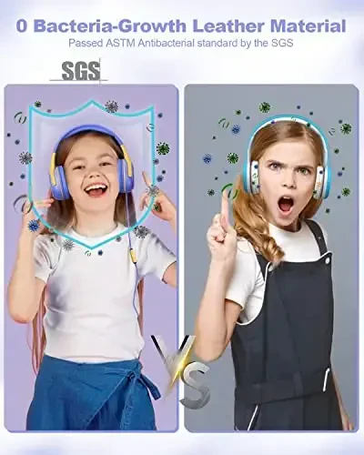 Kids Headphones Wired with Microphone for ipad Computer Laptop for Boys Girls Volume Limit Foldable Over Ear Headset for School 3.5mm Jack - 3