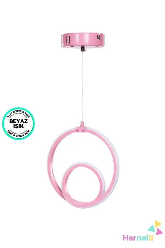 Çocuk odası Hol Antre Oturma Odası Beyaz Işık Tekli Ledli Avize-Pembe - 3