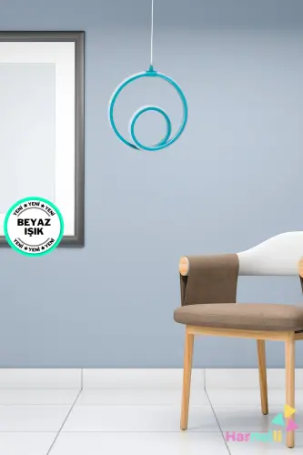 Çocuk odası Hol Antre Oturma Odası Beyaz Işık Tekli Ledli Avize-Turkuaz - 1