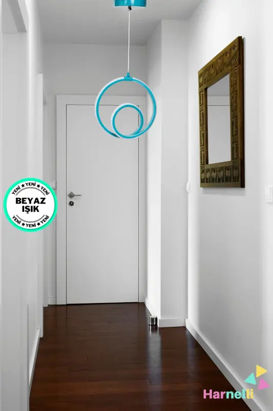 Çocuk odası Hol Antre Oturma Odası Beyaz Işık Tekli Ledli Avize-Turkuaz - 2