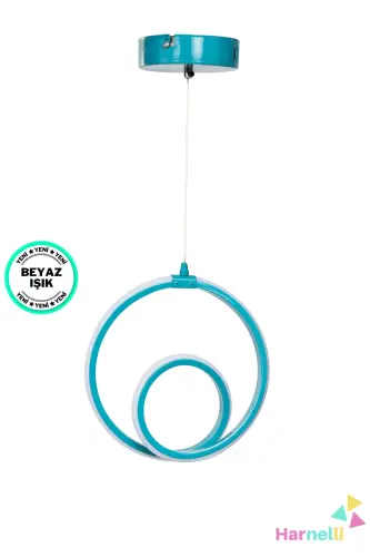 Çocuk odası Hol Antre Oturma Odası Beyaz Işık Tekli Ledli Avize-Turkuaz - 4