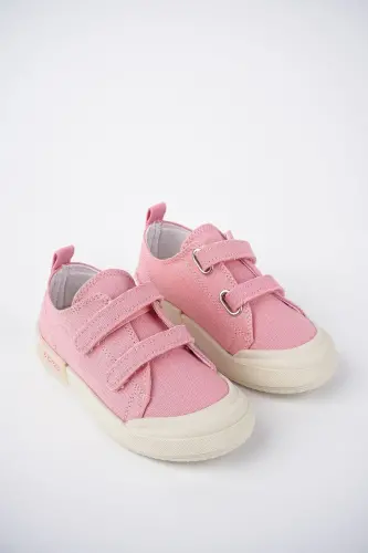 Çocuk Pembe Keten Işıklı Ortopedik Spor Ayakkabı - PEMBE - 2