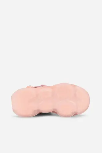 Çocuk Pembe Sneaker Kalın Taban Cırt Cırtlı Günlük Spor Ayakkabı - Pembe/Cuıre - 5
