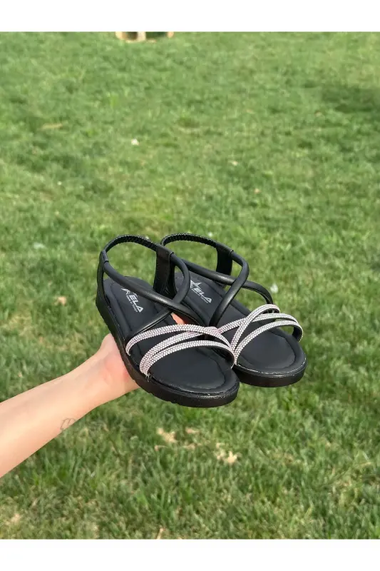 Çocuk Sandalet ,Bebek Sandalet , Düğün Ayakkabısı kaydırmaz Yazlık Çocuk Ayakkabısı - Gri - 2