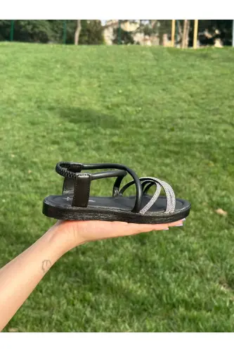 Çocuk Sandalet ,Bebek Sandalet , Düğün Ayakkabısı kaydırmaz Yazlık Çocuk Ayakkabısı - Gri - 4