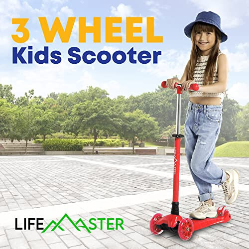 Çocuk Scooter - Çocuk ve Bebek 3 Tekerlekli Tekmelemeli Scooter - Dönen Sırada Işık Yayan LED Tekerlekler Lifemaster - 7