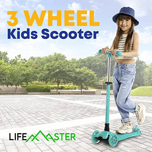 Çocuk Scooter - Çocuk ve Bebekler İçin 3 Tekerlekli Tekmelemeli Scooter - Dönen Sırada LED Tekerlek Işıkları Yanar Lifemaster - 7