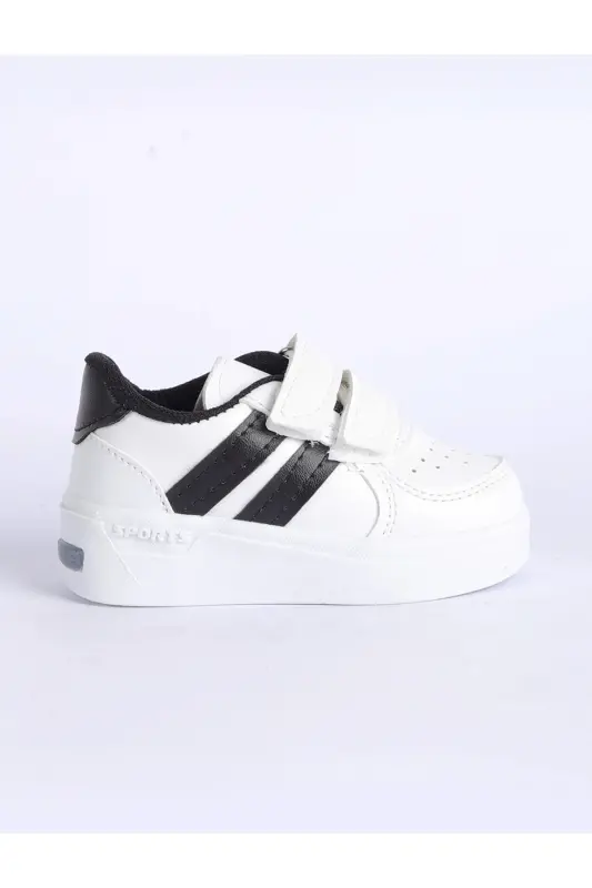 Çocuk Sneaker Spor Ayakkabısı Konforlu Esnek Hava Alan Unisex Kaliteli Ortapedik ışıklı ayakkabı - Beyazsiyahışıklıayn - 1