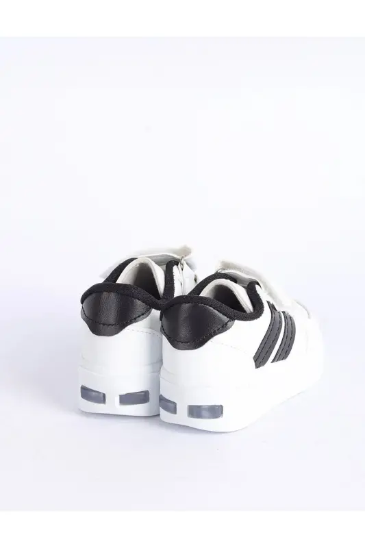 Çocuk Sneaker Spor Ayakkabısı Konforlu Esnek Hava Alan Unisex Kaliteli Ortapedik ışıklı ayakkabı - Beyazsiyahışıklıayn - 3