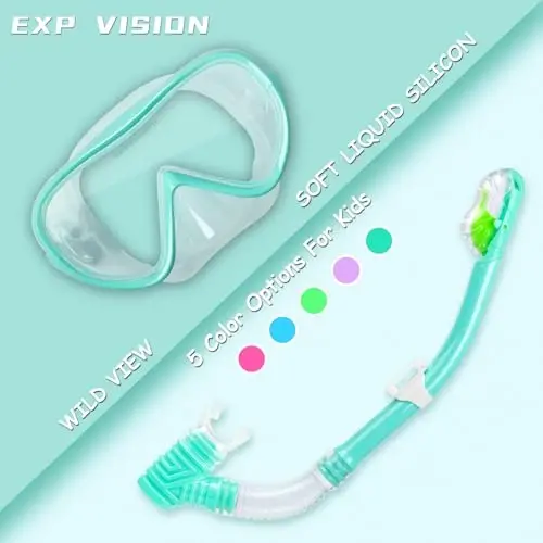 Kids Snorkel Set, Child Diving Mask Anti-Fog Swim Goggles and Dry Snorkel Children Snorkeling Gear for Youth Boys Girls Age 4-14 - 4