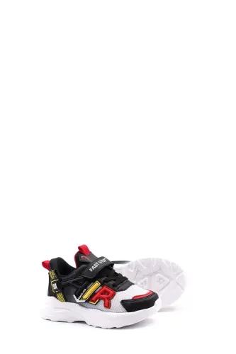 Unisex Çocuk Sneaker Ayakkabı 615XCA080 - Siyah Kırmızı - 3