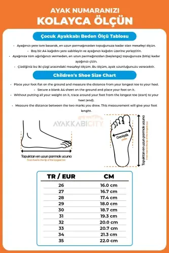 Çocuk Spor Ayakkabı Sneaker Ortopedik Nefes Alır Mavi Turuncu Çocuk ve Bebek Işıklı Spor Ayakkabı-Mavi Turuncu - 5