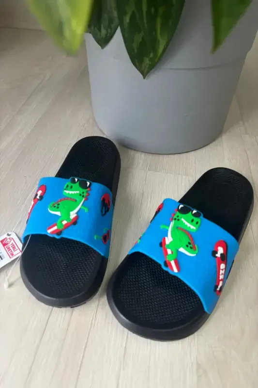 Çocuk Terliği Plaj Havuz Deniz Kız Erkek Çocuk Terliği-Mavisiyah - 1