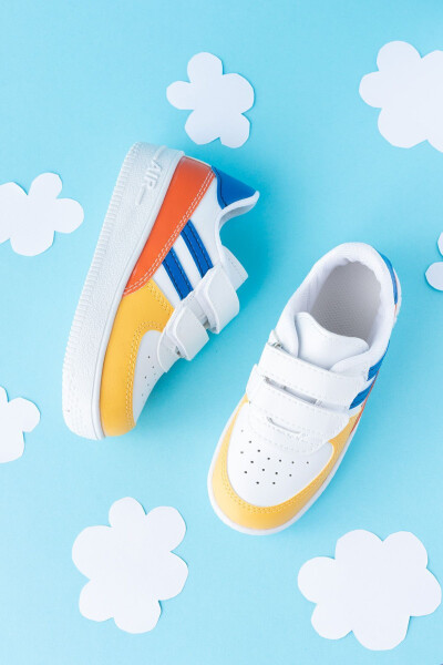 Kids Unisex Bebek Çocuk Spor Ayakkabı Sneakers Okul Ayakkabısı - BEYAZ-MAVİ - 4