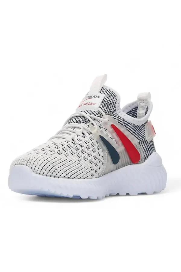 Çocuk Unisex Günlük Beyaz Laci Lastikli Rahat Nefes Alan Triko Esnek Hafif Şık Sneaker Spor Ayakkabı-Beyaz - 3