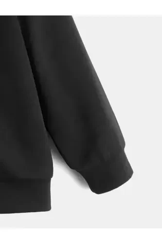 Çocuk Unisex Siyah Fermuarlı Hırka-siyah - 5